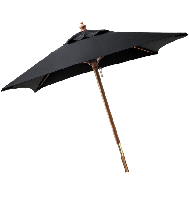 Black 7' Wooden Market Umbrella  grouped