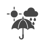 Sun and Rain Shield Icon for UV Rays and Sudden Rain Protection - Umbrellas and Beyond
