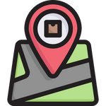 Location icon representing nationwide umbrella delivery services