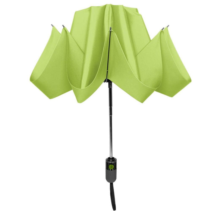 Shedrain reverse umbrella color sour apple partial closed