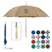48" Arc Aluminum Stick Umbrella With Wood Handle-White With Teal