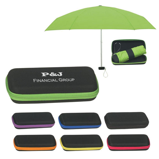 37" Arc Collapsible Travel Umbrella With Matching Case-Yellow